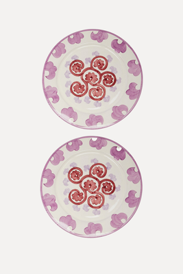 Swirl Flower Painted Ceramic Plates from Emporio Sirenuse