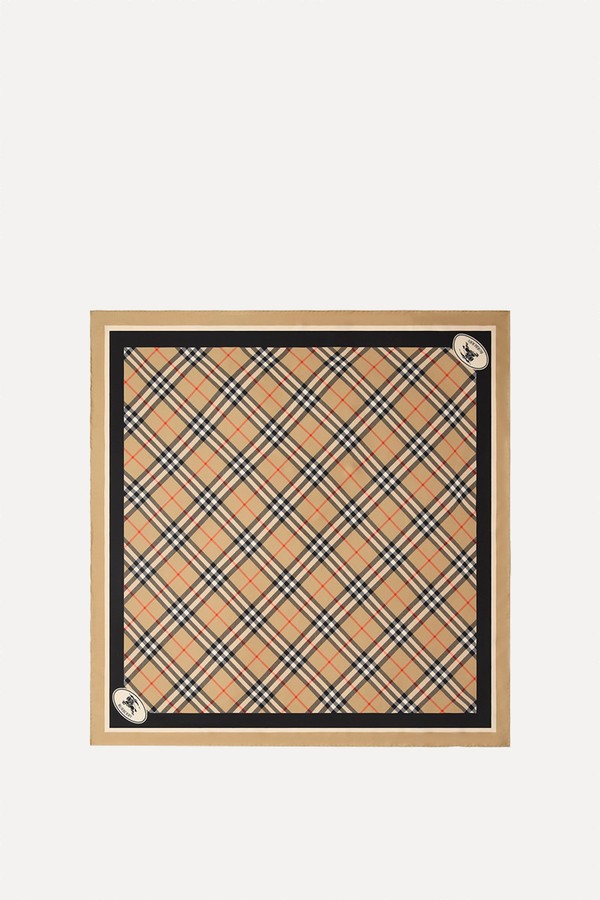 Check Silk Scarf