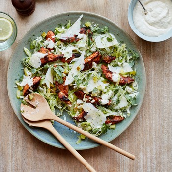 Warm Chicken & Dill Salad With Mustard Parmesan Dressing