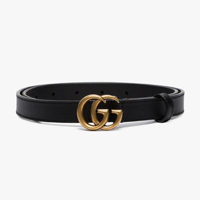 Black Marmont Logo Leather Belt from Gucci