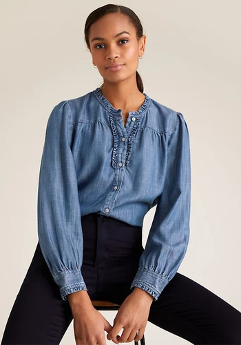 Pure Tencel™ Frill Detail Blouse