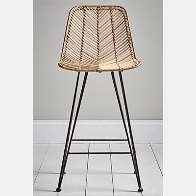 Chevron Flat Rattan Counter Stool from Cox & Cox