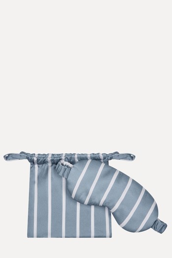 Blue Stripe Silk Eyemask from Asceno