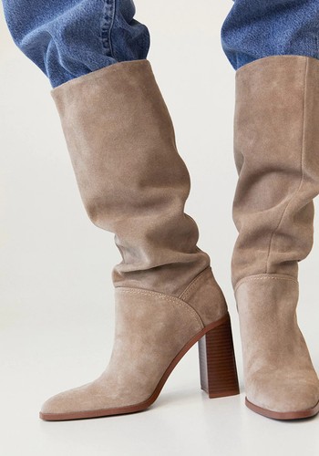 High Heel Leather Boot from Mango