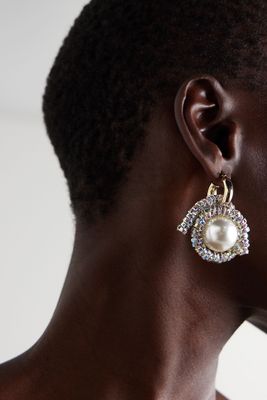 Grande Lumaca Gold & Silver-Plated Faux Pearl Earrings, £235 | PEARL OCTOPUSS.Y