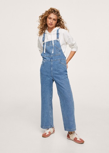 Wide-Leg Denim Dungarees from Mango