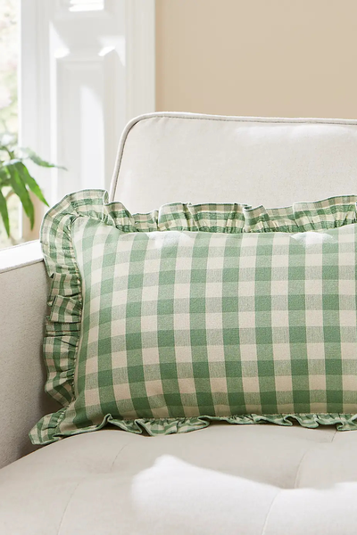 Frilled Gingham Cushion