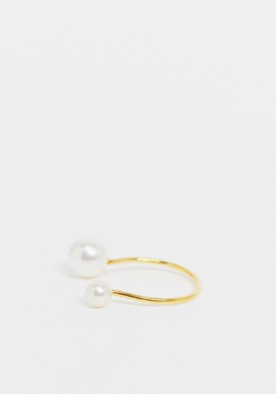 Sterling Silver Ring With Gold Plate from ASOS Design
