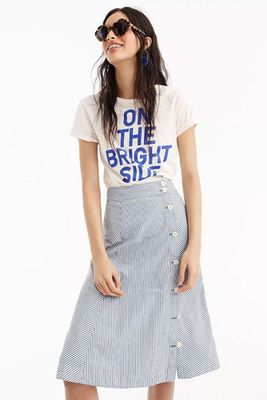 Side-Button Skirt In Tahlia Stripe from J.Crew