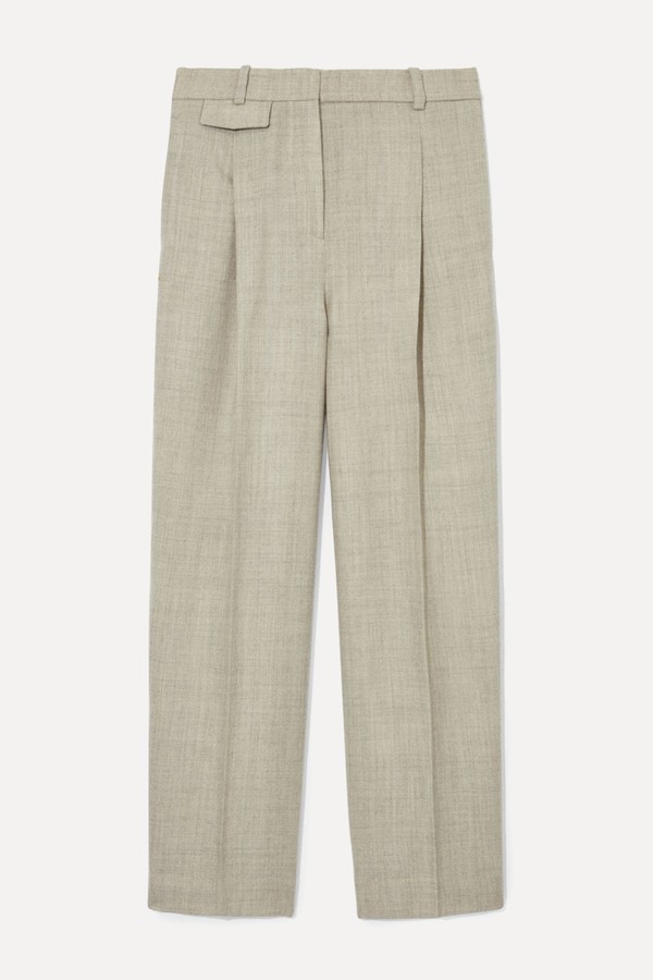 Pleated Wide-Leg Wool Trousers from COS