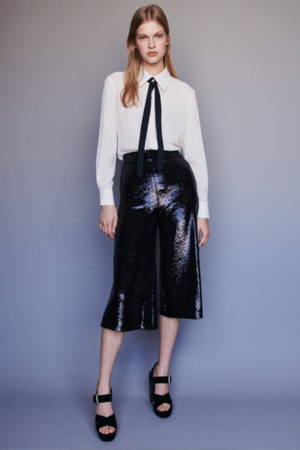 Pussy-Bow Shirt With Jeweled Buttons from Zara