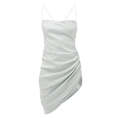 Saudade Gathered-Side Slubbed Mini Dress from Jacquemus