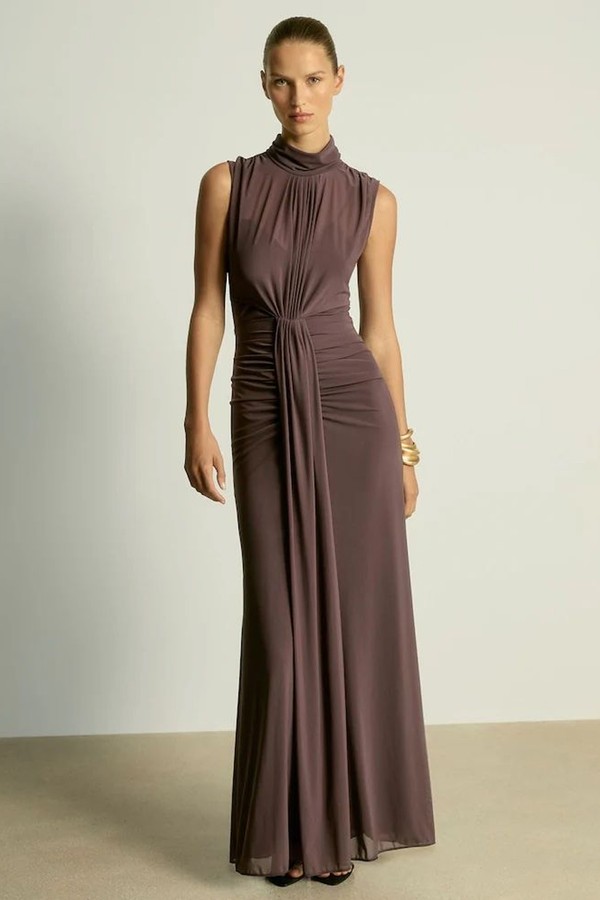 Daniella Sheer Ruched Maxi Dress
