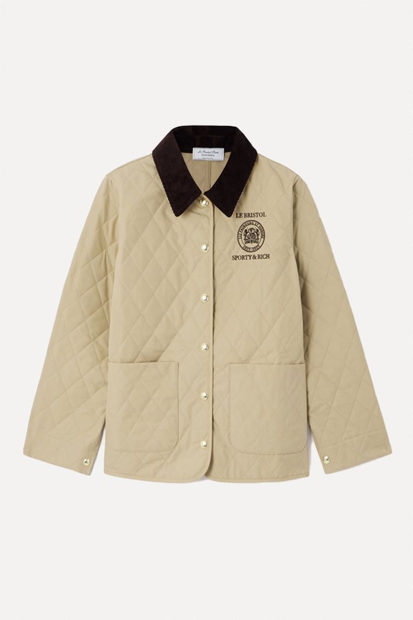 Embroidered Quilted Cotton Canvas Jacket from Sporty & Rich X Le Bristol