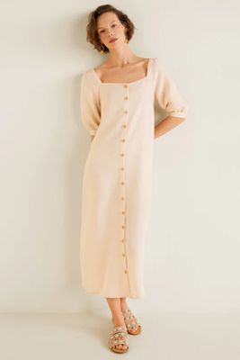 Buttoned Bow Dress