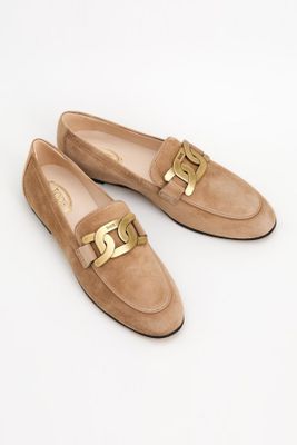 Kate Embellished Suede Loafers from Tod's