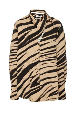 Zebra-Print Crepe Top from Beaufille