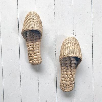 Plain Hand Woven Straw Slippers  from Folk Fortune