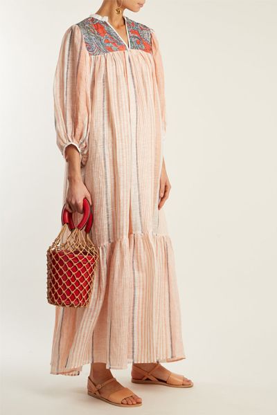 Paisley-Print Striped Cotton Dress from Love Binetti