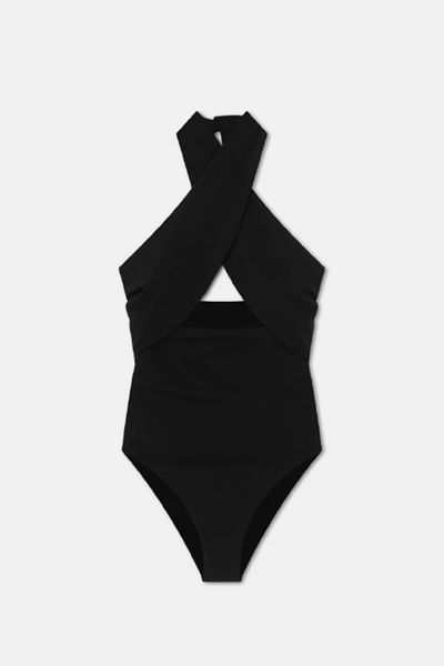 Crossover Halterneck Swimsuit from Nanushka