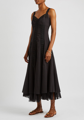 Corazon Lace-Trimmed Cotton-Blend Maxi Dress from Charo Ruiz