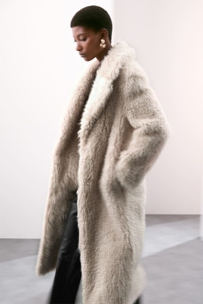 Faux Fur Revere Collar Longline Coat from Marks & Spencer