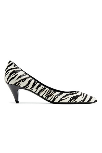 Charlotte Zebra-Print Calf Hair Pumps from Saint Laurent