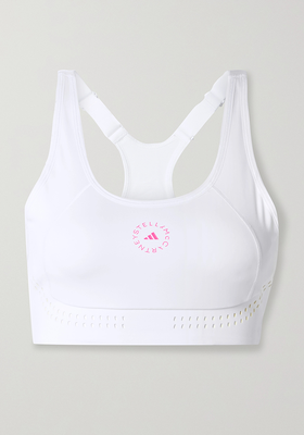TruePurpose Cutout Perforated Stretch Recycled Sports Bra from Adidas By Stella McCartney