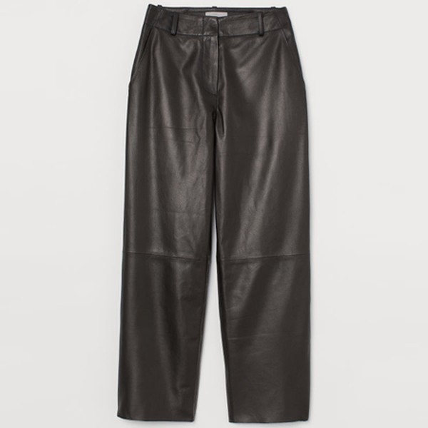 Straight Leather Trousers