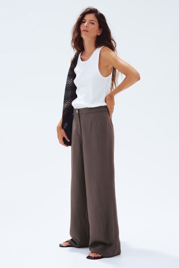 Linen-Blend Trousers