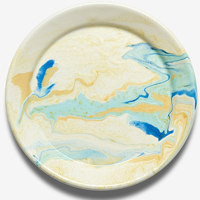 Lemon Cream Marble Enamel Plate from Bornn
