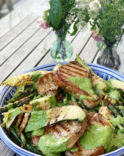 Pork Chops With Green Goddess Dressing 