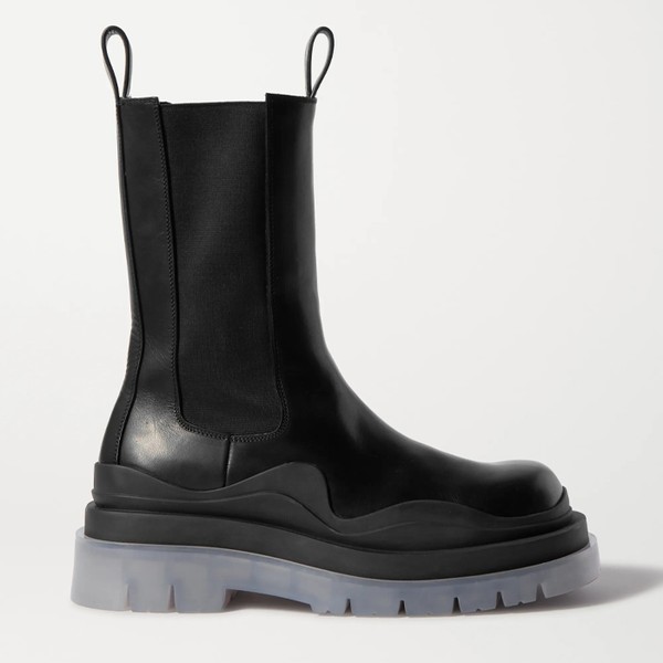 Rubber-Trimmed Leather Chelsea Boots from Bottega Veneta
