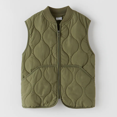 Puffer Gilet With Ribbed Trims from Zara
