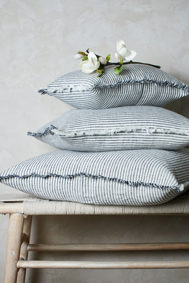 Fringe Linen Cushion Cover Stripe from Layered Lounge 