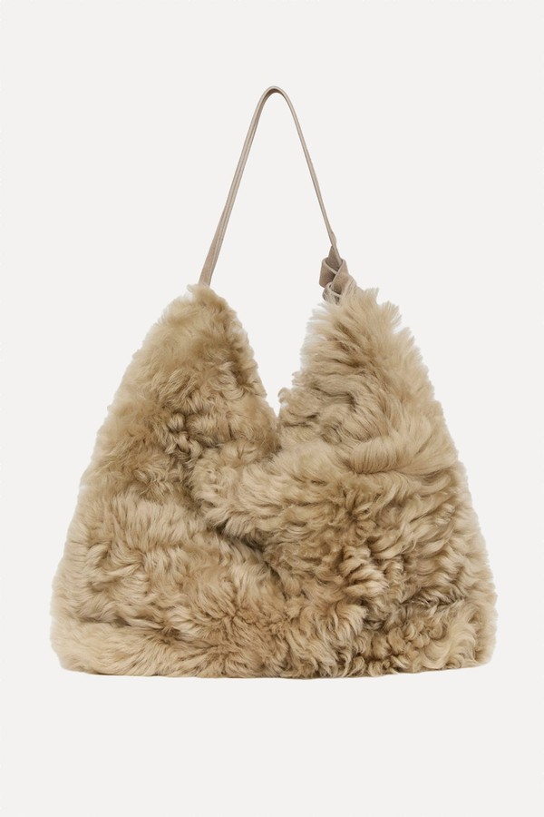 Shearling-Suede Tote Bag from ARKET