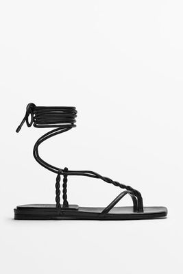 Flat Leather Sandals from Massimo Dutti