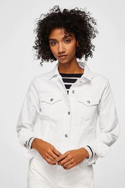 White Denim Jacket from Mango