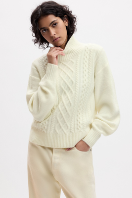 Relaxed Forever Cosy Turtle Neck Cable Knit Jumper  from Gap 