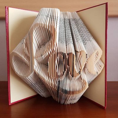 Love Folded Book Art from BookArtByLaura
