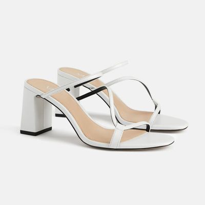 Mid Heel Mules With Asymmetric Straps