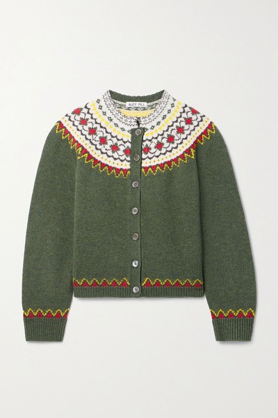 Hilde Fair Isle Merino Wool Cardigan from Alex Mill