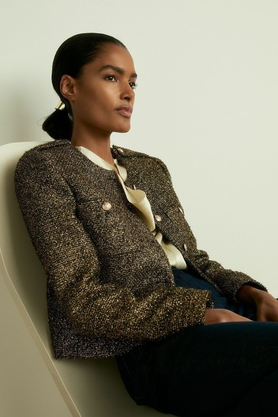 Lamé-Tweed Jacket from Reiss