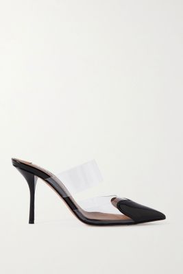 Cœur 90 PU and Patent-Leather Point-Toe Mules from Alaïa