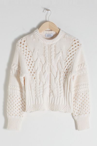 Cropped Cable Knit Jumper from & Other Stories