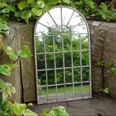 Vintage Rustic Metal Arch Mirror