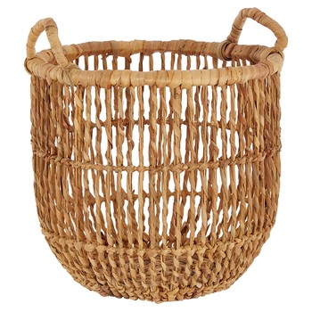 Tan Wooden Storage Basket