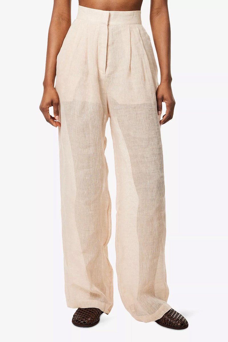 Sohag Semi-Sheer Linen Trousers from LE KASHA
