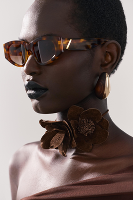 Tortoiseshell-Effect Acetate Rectangular Sunglasses from Zara