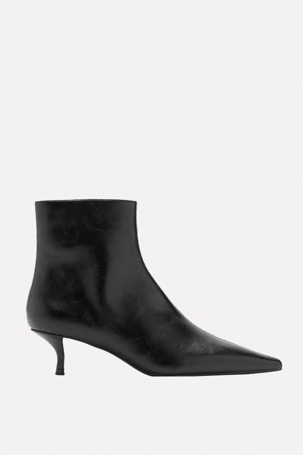 Kitten-Heel Pointed-Toe Ankle Boots from Mango